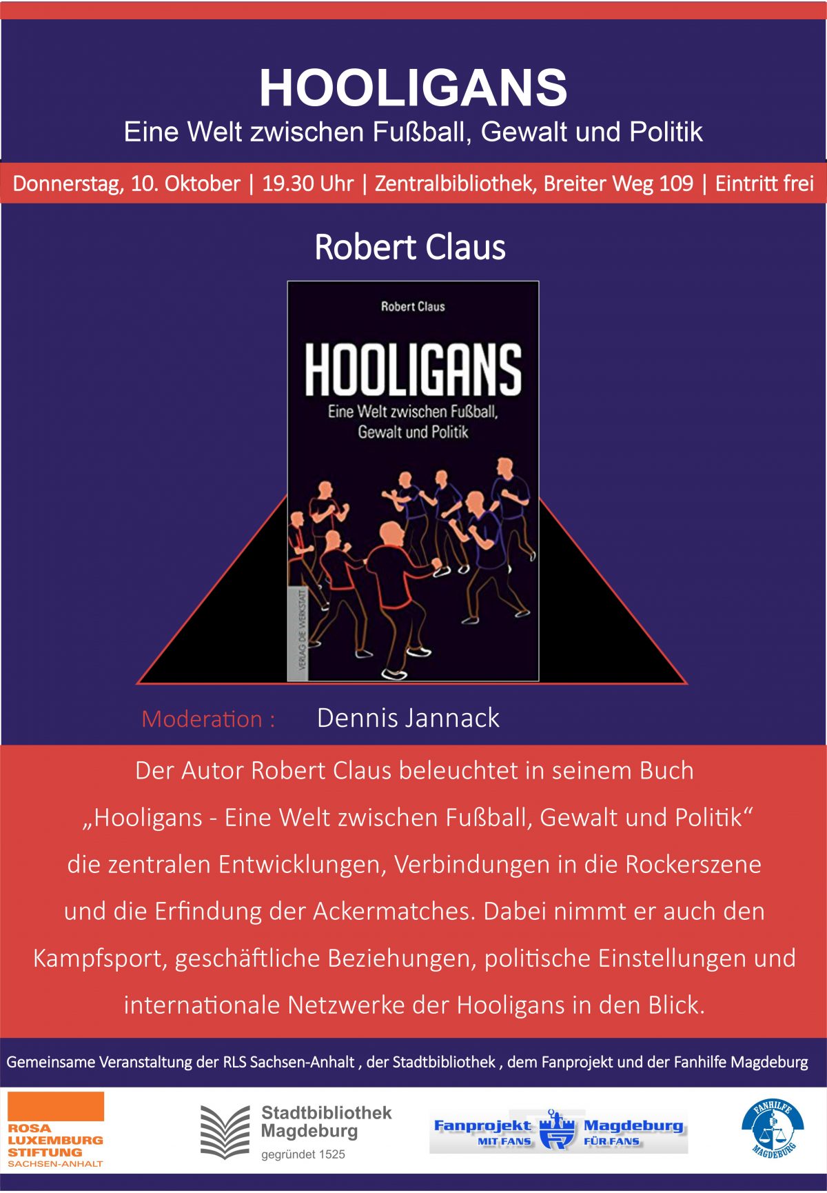 Lesung in der Stadtbibliothek über Hooligans